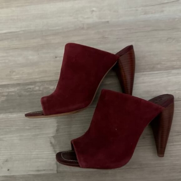 Women's Heel Slip On Leather Slide Mules Size 7 - Picture 4 of 4